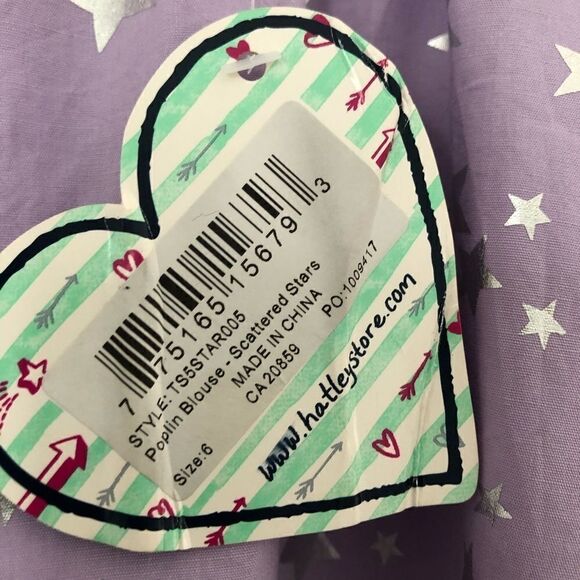 NEW ✨ Hatley Purple Poplin Blouse Scattered 6 - Picture 4 of 8